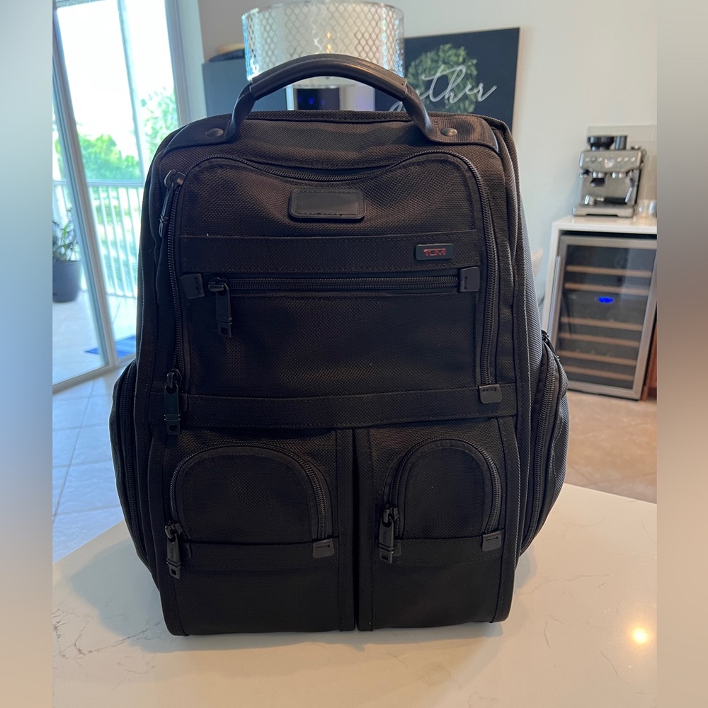 TUMI Compact Laptop Brief Backpack in black Ballistic Nylon. MINT!